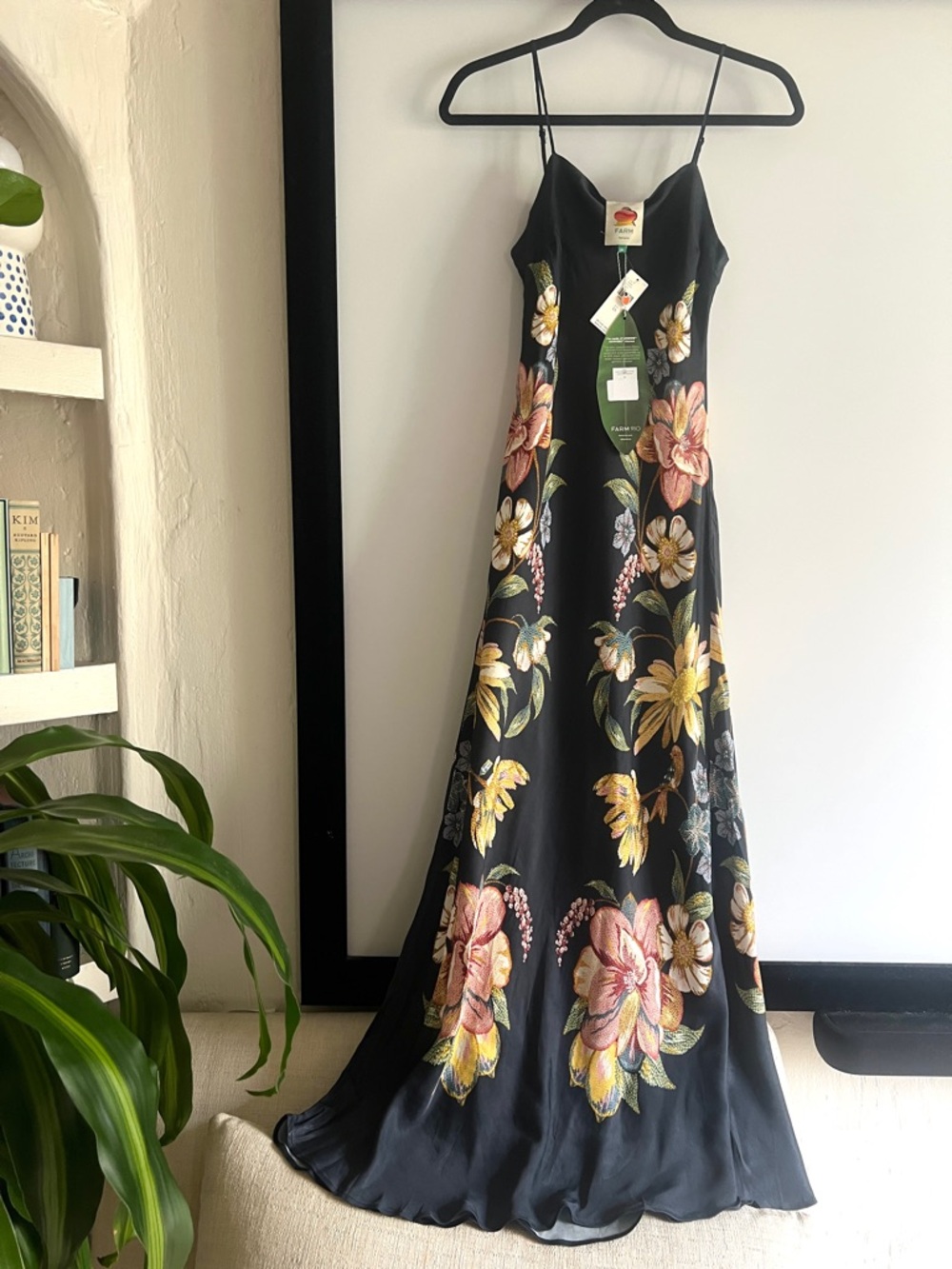 FARM Rio Dark Blue Maira Floral Lenzing™ Ecovero™ Viscose Maxi Dress Size XS NWT - Picture 9 of 16